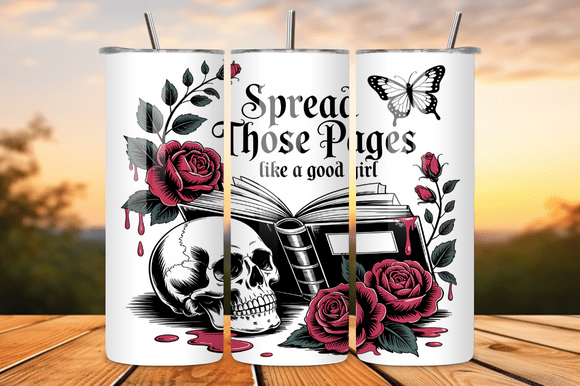 20oz Dark Academia Book Lover Tumbler Graphics & Wraps