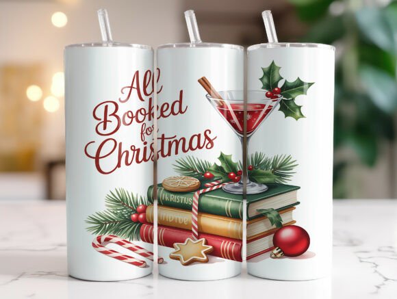 All Booked for Christmas Tumbler Wrap: Graphics Review for Crafters
