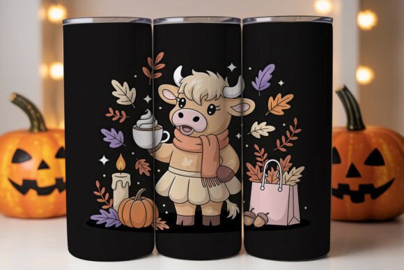 Autumn Highland Cow Tumbler Wrap Graphics Review