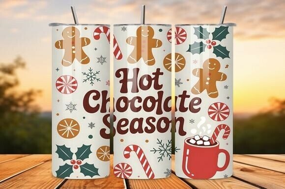 Christmas Hot Chocolate Tumbler Wrap Graphics Review