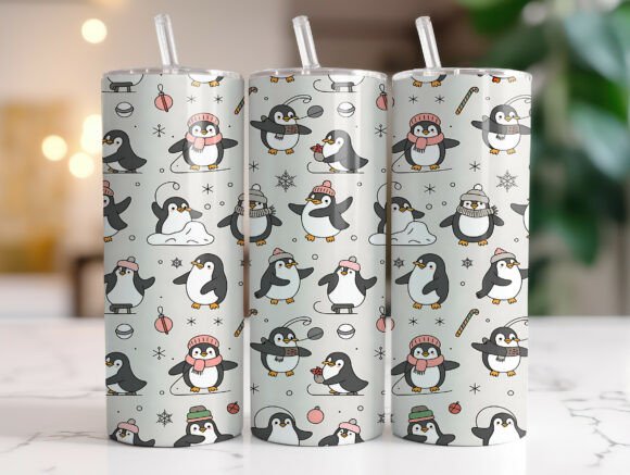 Christmas Penguin Tumbler Wraps & Graphics