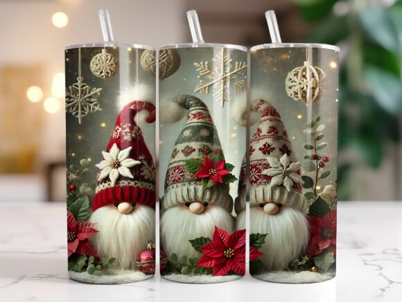 Cozy Christmas Gnome 20oz Tumbler Wrap Graphics for Tumbler Wraps