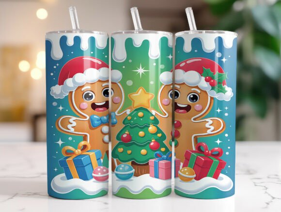 Cute Gingerbread Christmas Tumbler Wrap Graphics for Tumbler Wraps