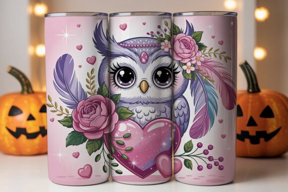 Cute Owl Tumbler Wrap PNG: Graphics & Tumbler Wraps