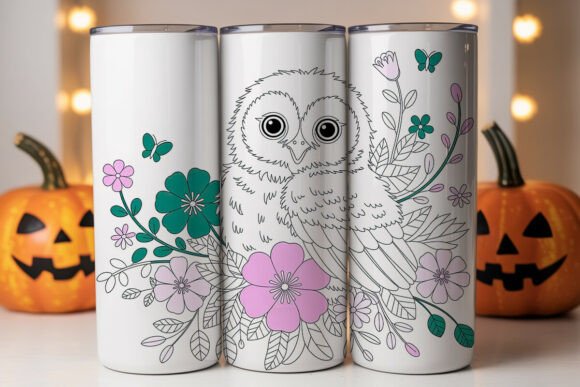 Cute Owl with Flowers 20oz Tumbler Wrap: Graphics & Tumbler Wraps Review