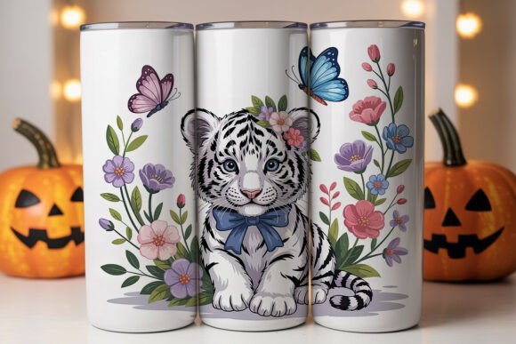 Cute White Tiger Cub 20oz Tumbler Wrap Graphics Review