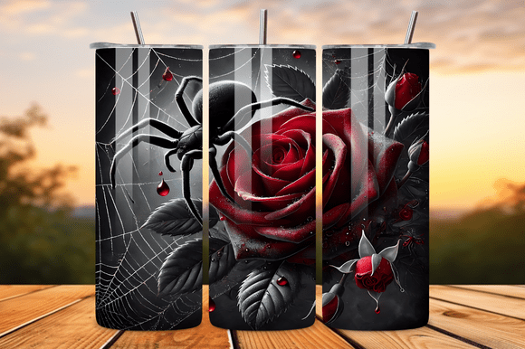 Dark Spider Roses Gothic Tumbler Wrap Graphics Review