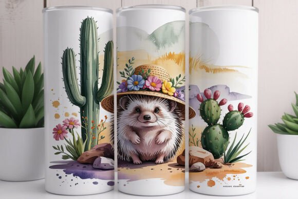 Desert Hedgehog 20oz Tumbler Wrap Graphics for Tumbler Wraps