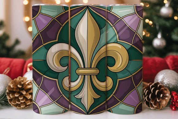 Fleur-de-lis Stained Glass Tumbler Wraps & Graphics
