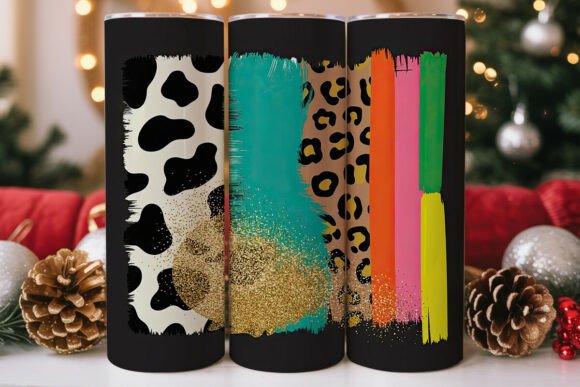 Glitter Cow Print Neon Stripes Tumbler Graphics Review