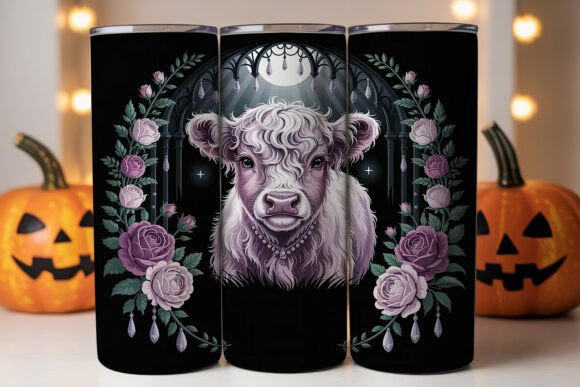 Gothic Highland Cow Tumbler Wrap Graphics Review