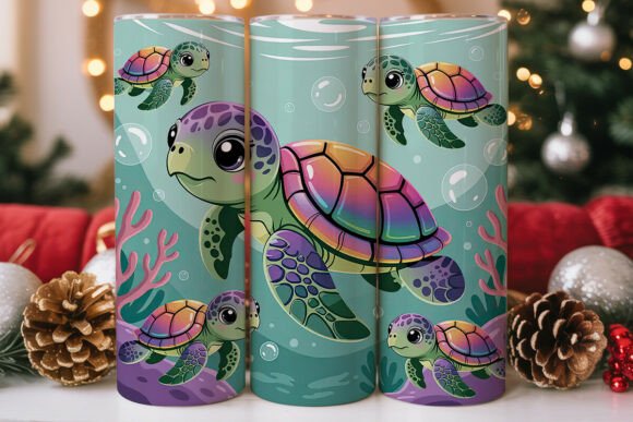 Kawaii Sea Turtles Tumbler Wrap: Graphics & Wraps