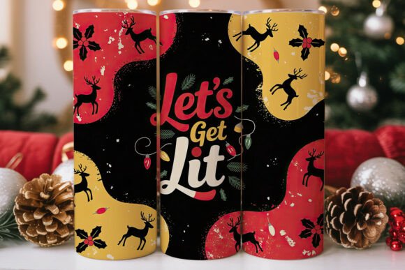 Let s Get Lit Christmas 20oz Tumbler Graphics for Tumbler Wraps