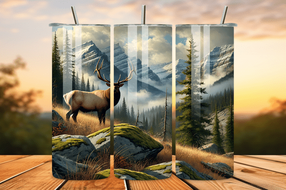 Mountain Elk Wilderness: Graphics for Tumbler Wraps