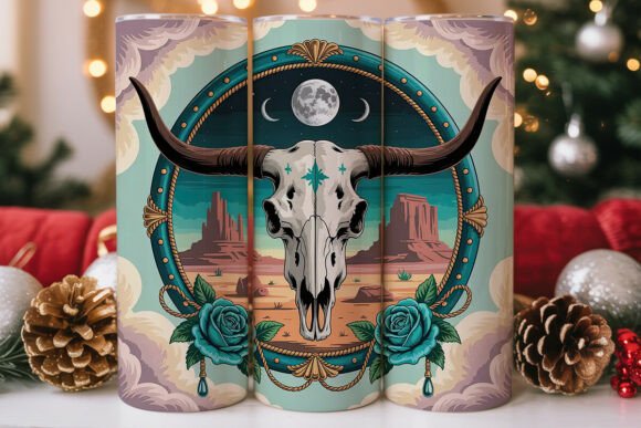 Mystical Longhorn Skull 20oz Tumbler