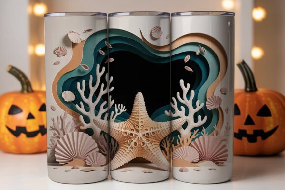 Paper Cut Seashells: A Tumbler Wrap Graphics Review