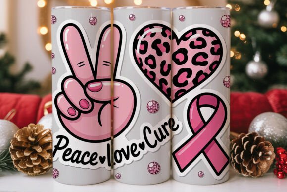 Peace Love Cure 20oz Tumbler Wrap: Graphics for Tumbler Wraps