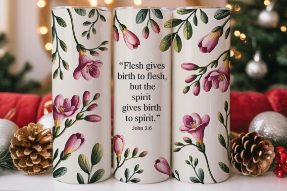 Pink Freesia Faith: Tumbler Wrap Graphics for Sellers