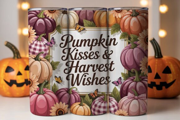 Pink Pumpkin Kisses Tumbler Wrap Graphics Review