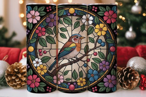 Stained Glass Bird 20oz Tumbler Wrap: Graphics & Tumbler Wraps Review