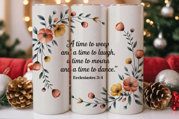 Watercolor Floral Bible Verse Tumbler Graphics & Wraps