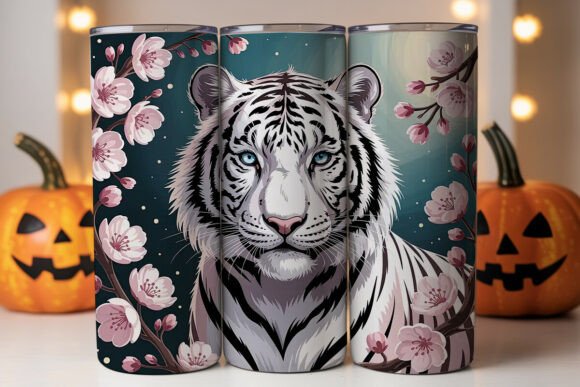 White Tiger Cherry Blossom Tumbler