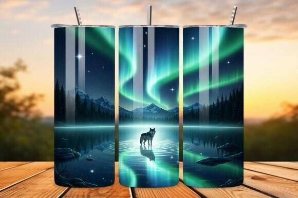Wolf Aurora 20 Oz Tumbler Wrap Graphics Review